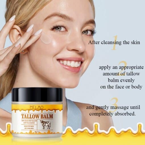 tallow balm met wilde honing 60 gram hoe de balm te gebruiken, in 3 stappen uitgelegd