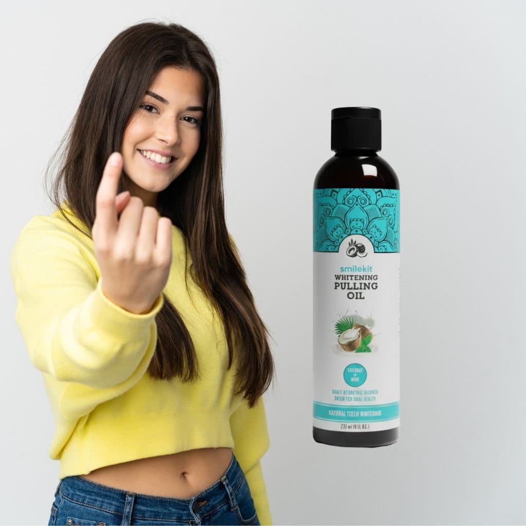 oil pulling whitening met model