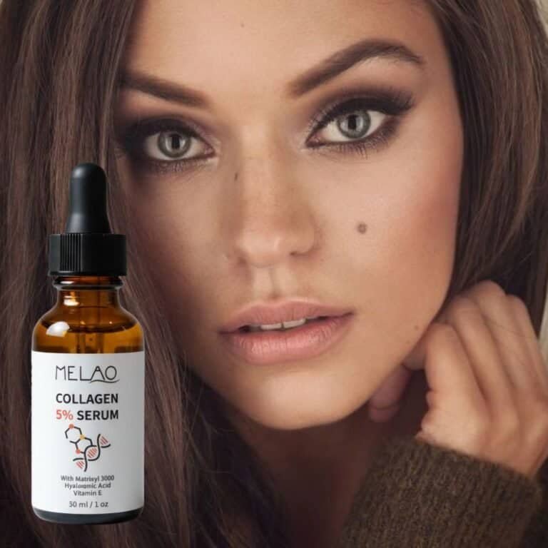 Collageen Peptide Serum met matrixyl 3000, op vrouwelijk model