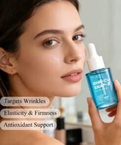GHK Cu SNAP 8 , flesje koper peptide 30 ml , op vrouwelijk model
