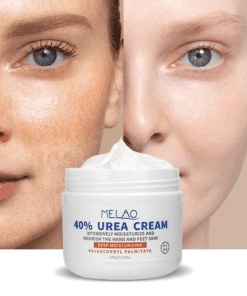 urea crème 40% in pot, voor en na foto